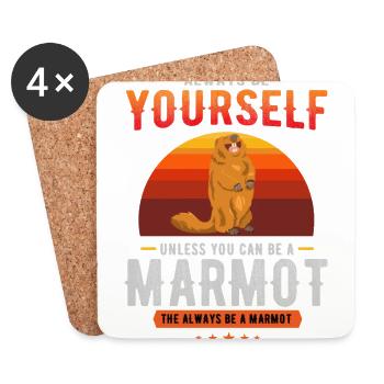 marmot, marmot groundhog, groundhog day, - Coasters (set of 4) - white - Front