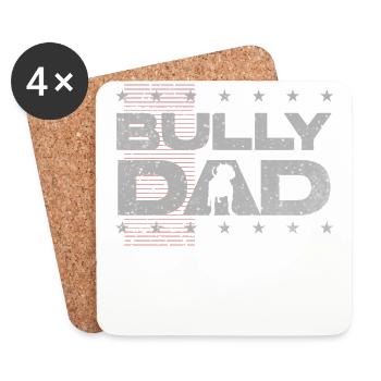 american bully, american bully mom, american - Coasters (set of 4) - white - Front
