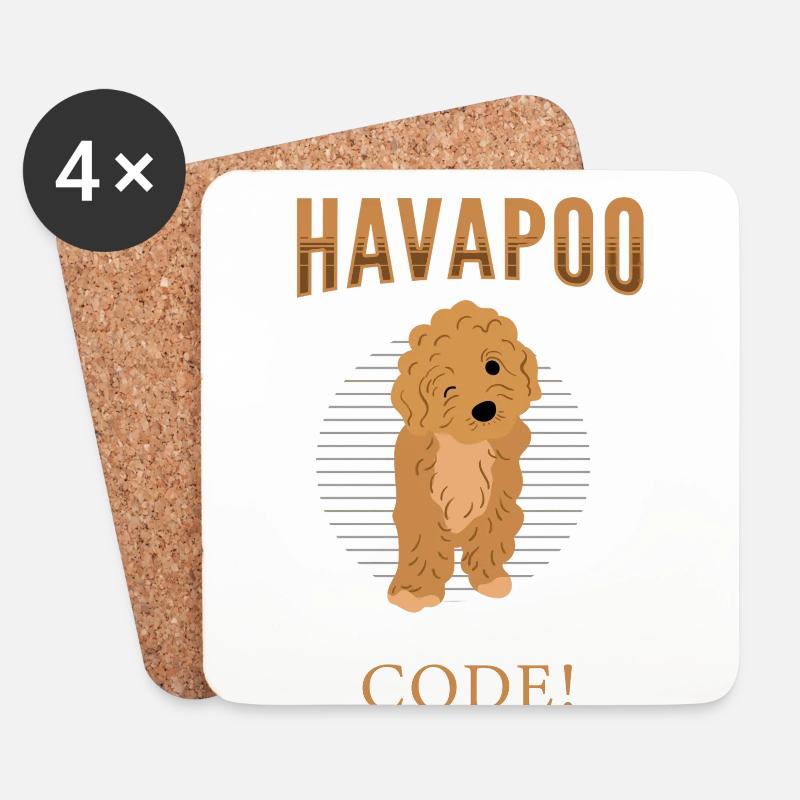 havapoo, havapoo Pudel Mischling, havapoo humor, - Untersetzer (4er-Set) - Weiß