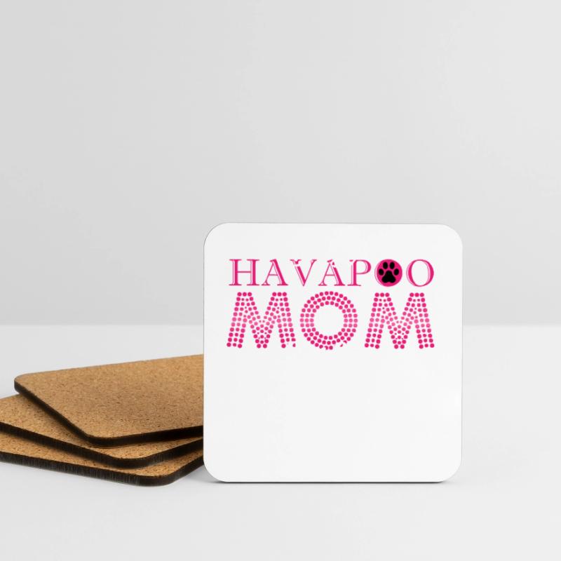 havapoo, havapoo havapoo ciel, mélange de caniche, Dessous de verre (lot de 4)