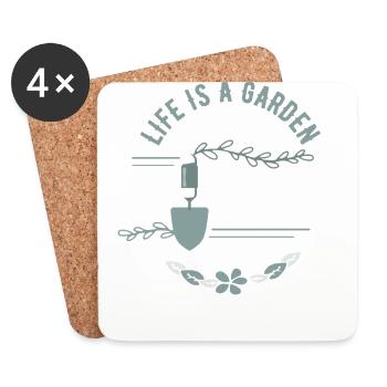 Organic gardening, organic gardening agriculture, - Coasters (set of 4) - white - Front