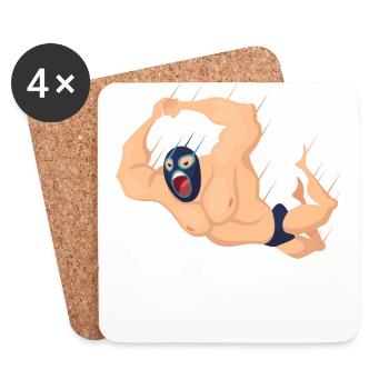 lucha libre, lucha libre mexicaine, Catch, - Dessous de verre (lot de 4) - blanc - Devant
