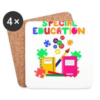 Enseignement spécial enseignants, pédagogie spécialisée - Dessous de verre (lot de 4) - blanc - Devant