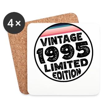 Vintage 1995 Birthday Gift Birthday Party - Coasters (set of 4) - white - Front