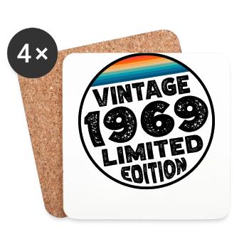 Édition limitée depuis 1969 Cadeau d’anniversaire - Dessous de verre (lot de 4) - blanc - Devant