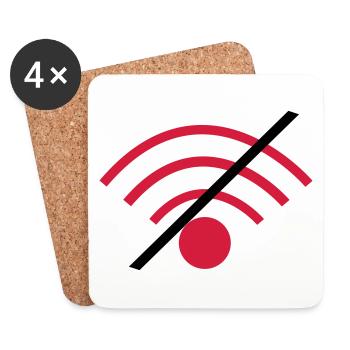 No WLAN - Coasters (set of 4) - white - Front