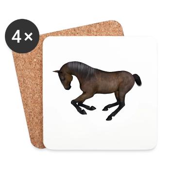 cheval - Dessous de verre (lot de 4) - blanc - Devant