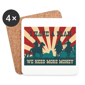 Western j'ai un plan dont nous avons besoin de plus d'argent - Dessous de verre (lot de 4) - blanc - Devant
