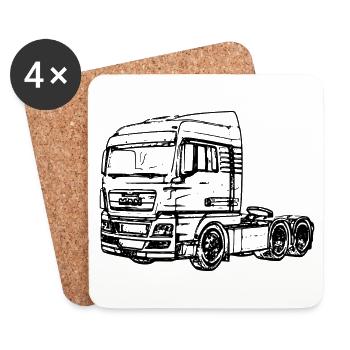 LKW 07 - Untersetzer (4er-Set) - Weiß - Vorne