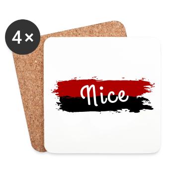 Couleurs club rugby Nice cadeau pour Niçois - Dessous de verre (lot de 4) - blanc - Devant