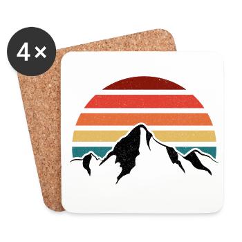 Vintage Berge - Untersetzer (4er-Set) - Weiß - Vorne