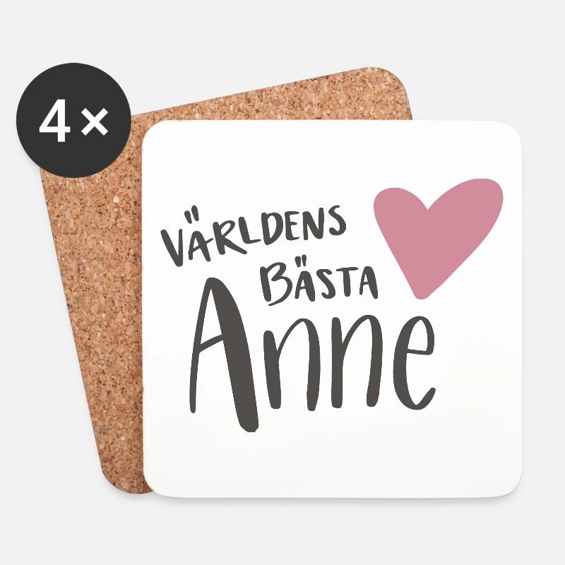 Die beste Anne der Welt - Untersetzer (4er-Set) - Weiß