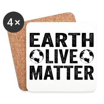 Terre Matière vivante Changement climatique Réchauffement climatique - Dessous de verre (lot de 4) - blanc - Devant
