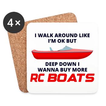 Rc Boat Racing Course de hors-bord électrique - Dessous de verre (lot de 4) - blanc - Devant