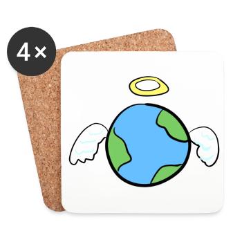 Engel Erde Welt Friedlich nett symbol - Untersetzer (4er-Set) - Weiß - Vorne