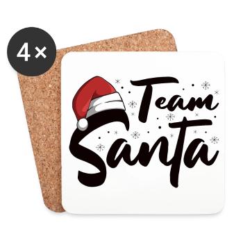 Team Santa Weihnachtsmann Weihnachten Christmas - Untersetzer (4er-Set) - Weiß - Vorne