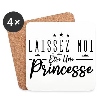 laissez moi être une princesse - Dessous de verre (lot de 4) - blanc - Devant
