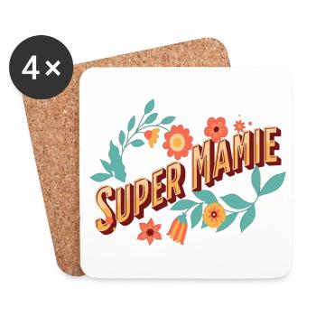 Super mamie humour cadeau fête des grands-mères - Dessous de verre (lot de 4) - blanc - Devant