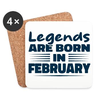 Legends are born in February - Coasters (set of 4) - white - Front