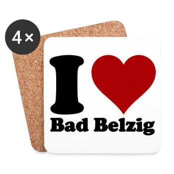 I Love Bad Belzig - Untersetzer (4er-Set) - Weiß - Vorne