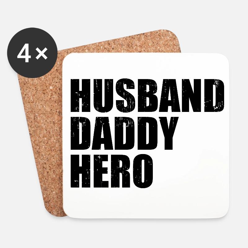 Ehemann Daddy Hero - Untersetzer (4er-Set) - Weiß