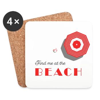 OFF TO THE BEACH - Coasters (set of 4) - white - Front