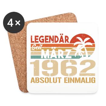 Legendär Seit März 1962 - Absolut Einmalig - Untersetzer (4er-Set) - Weiß - Vorne