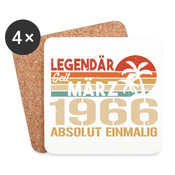 Légendaire depuis mars 1966 - absolument unique - Dessous de verre (lot de 4) - blanc - Devant