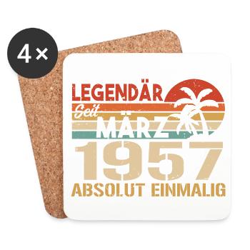 Legendary since March 1957 - absolutely unique - Coasters (set of 4) - white - Front
