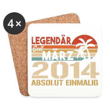 Légendaire depuis mars 2014 - absolument unique - Dessous de verre (lot de 4) - blanc - Devant