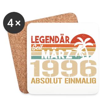 Légendaire depuis mars 1996 - absolument unique - Dessous de verre (lot de 4) - blanc - Devant