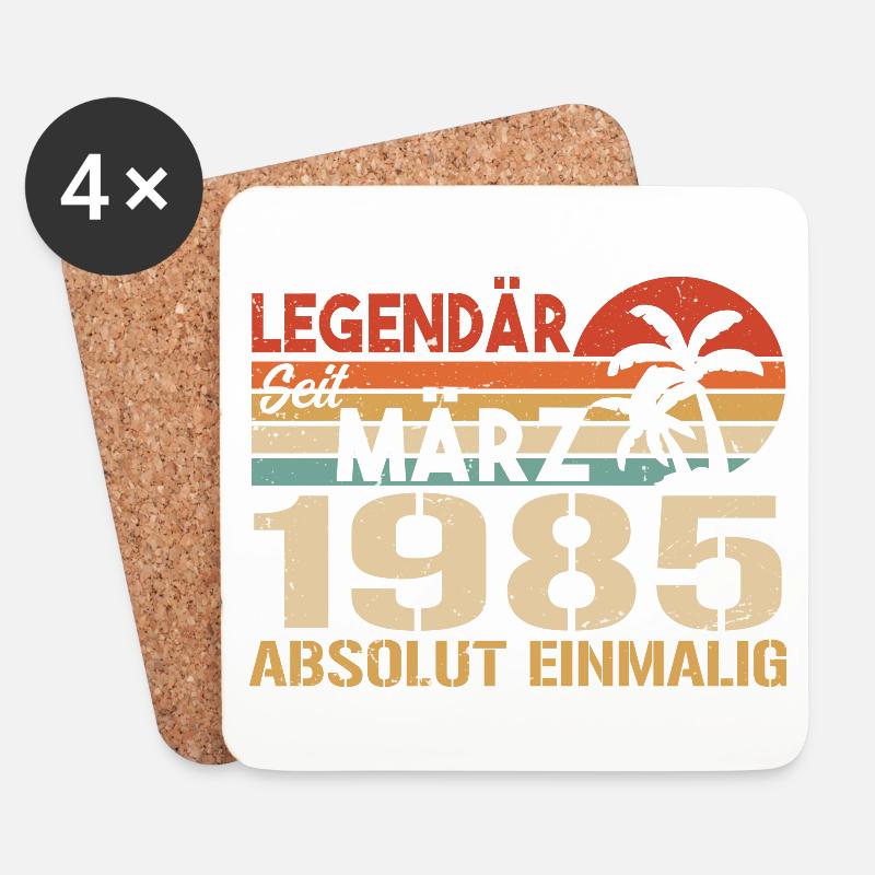 Legendär Seit März 1985 - Absolut Einmalig - Untersetzer (4er-Set) - Weiß