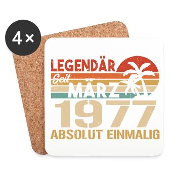 Légendaire depuis mars 1977 - absolument unique - Dessous de verre (lot de 4) - blanc - Devant