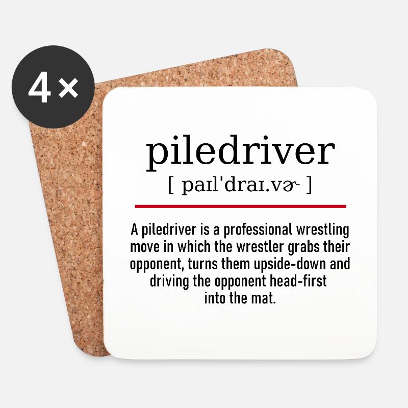 piledriver - spelling and description - Untersetzer (4er-Set) - Weiß