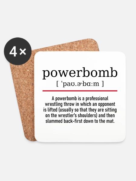 powerbomb - spelling and description - Untersetzer (4er-Set) - Weiß