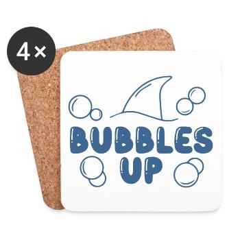 Bubbles Up Shark Lover Love Beach Bubble Up Funny - Coasters (set of 4) - white - Front