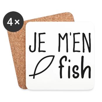 Je m'en fish - Dessous de verre (lot de 4) - blanc - Devant