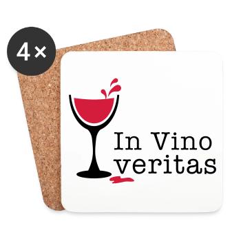 In Vino Veritas / Latin / In wine there is - Coasters (set of 4) - white - Front