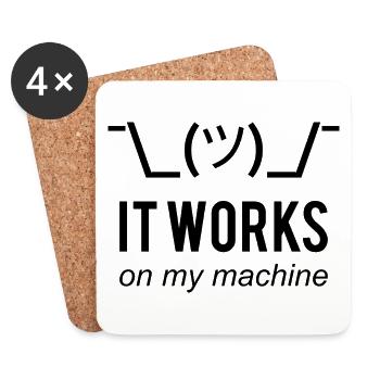 It works on my machine Funny Developer Design - Untersetzer (4er-Set) - Weiß - Vorne
