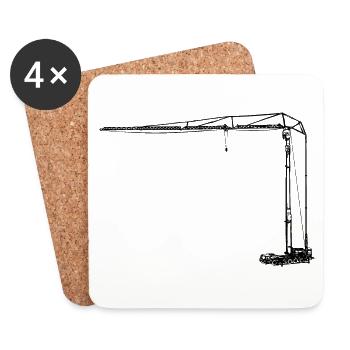 Folding crane mountedkran crane lattice crane MK - Coasters (set of 4) - white - Front