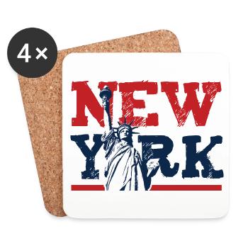 La ville de New York - Dessous de verre (lot de 4) - blanc - Devant
