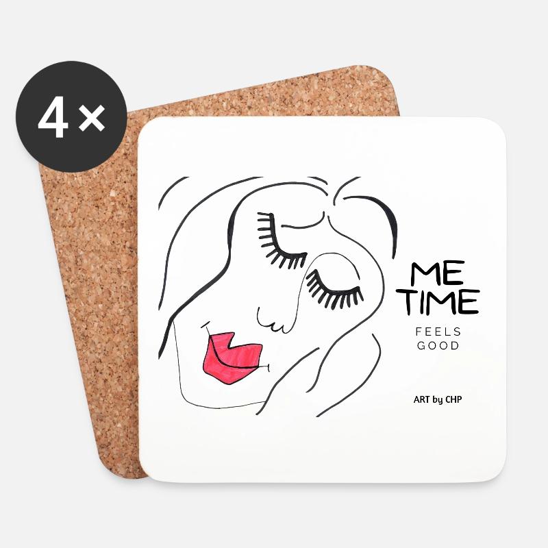 ME TIME - Art by CHP - Untersetzer (4er-Set) - Weiß