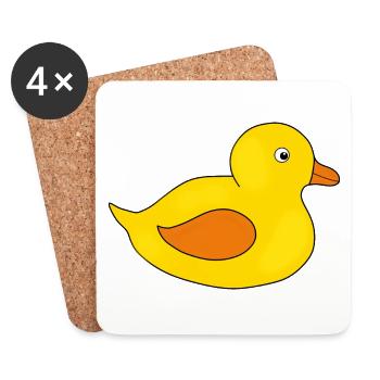 Kawaii Chibi Kawaii Duck Kawaii Caneton - Dessous de verre (lot de 4) - blanc - Devant