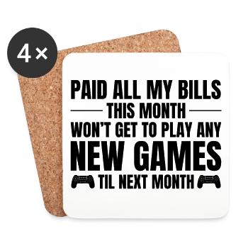 Video Game Lovers Gamer Gaming Funny Saying - Coasters (set of 4) - white - Front