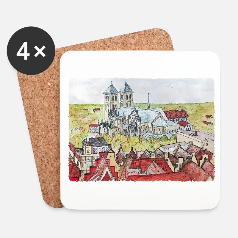 Münster von oben - Untersetzer (4er-Set) - Weiß
