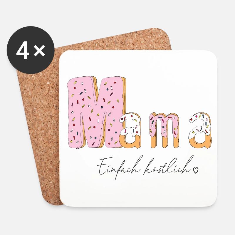 Mama einfach köstlich Cake - Untersetzer (4er-Set) - Weiß