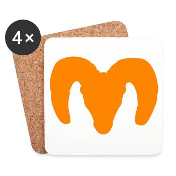 Bighorn Sheep Silhouette – Pure Wilderness - Coasters (set of 4) - white - Front