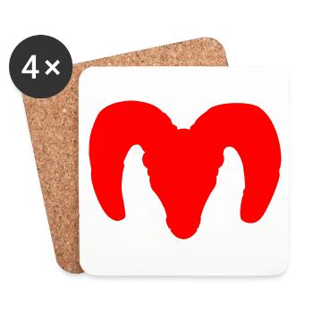 Bighorn Sheep Silhouette – Pure Wilderness - Coasters (set of 4) - white - Front