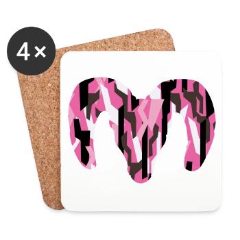 Bighorn Sheep Camouflage – Pure Wilderness - Coasters (set of 4) - white - Front