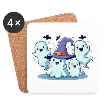 BoO Gang gruseliges Halloween - Untersetzer (4er-Set) - Weiß - Vorne